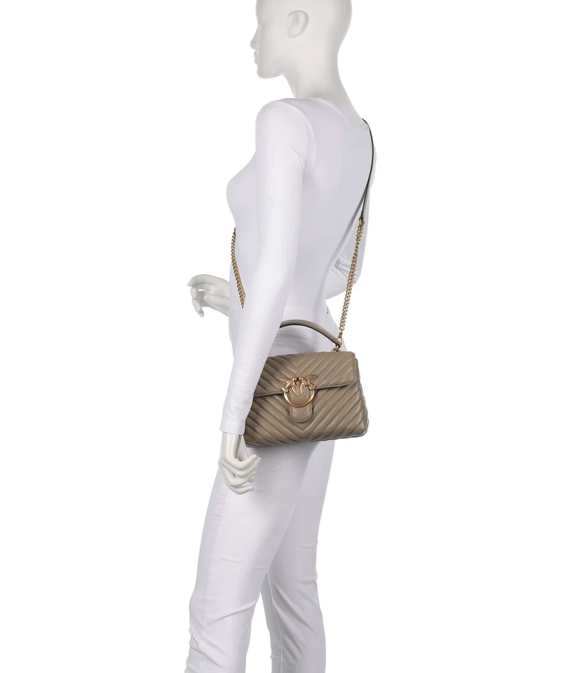 Pinko Love Lady Puff Mini Handtasche grigio talpa/antique gold