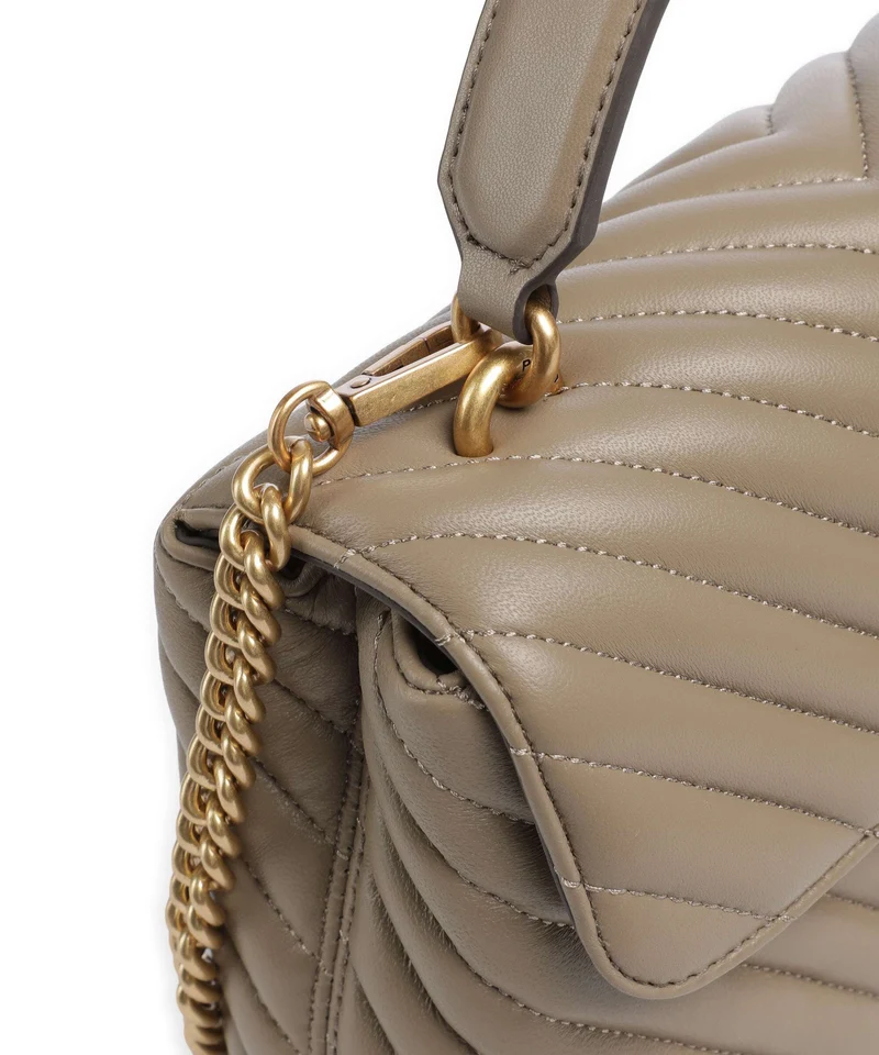 Pinko Love Lady Puff Mini Handtasche grigio talpa/antique gold