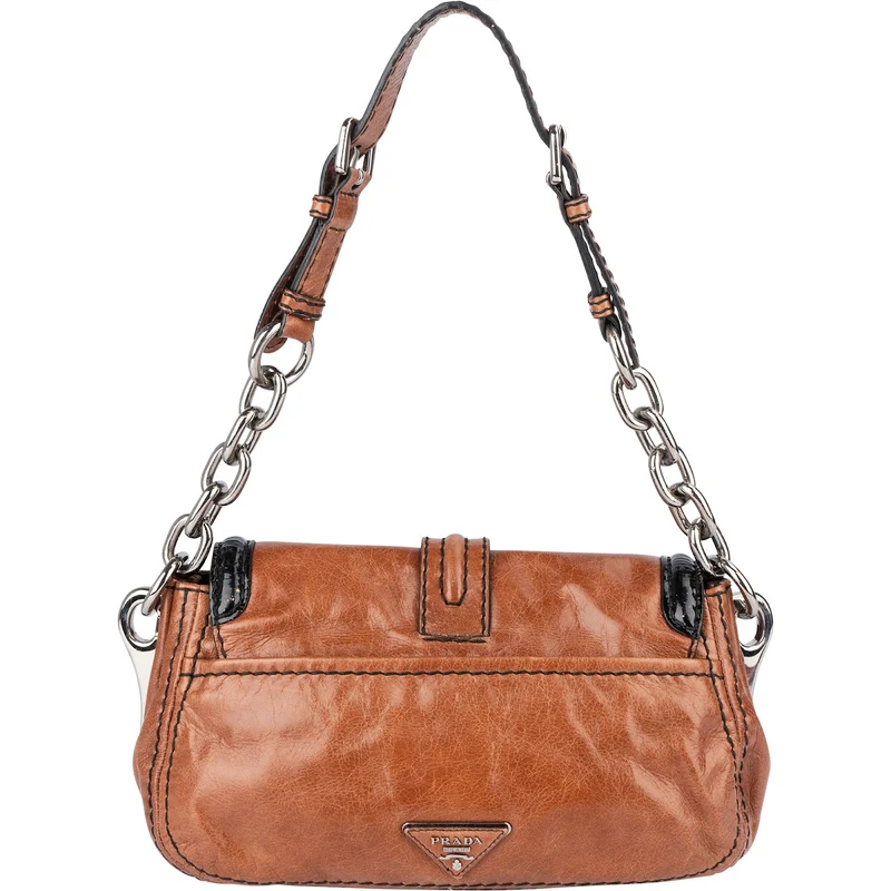 Prada Vitello Antic Chain Shoulder Bag