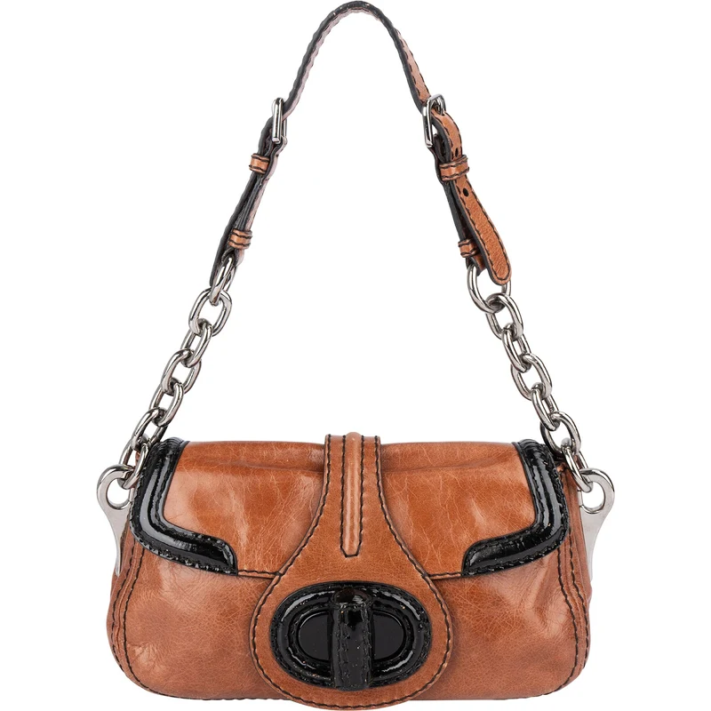 Prada Vitello Antic Chain Shoulder Bag