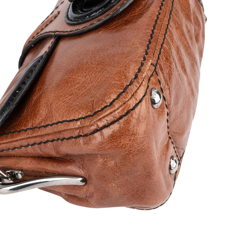 Prada Vitello Antic Chain Shoulder Bag
