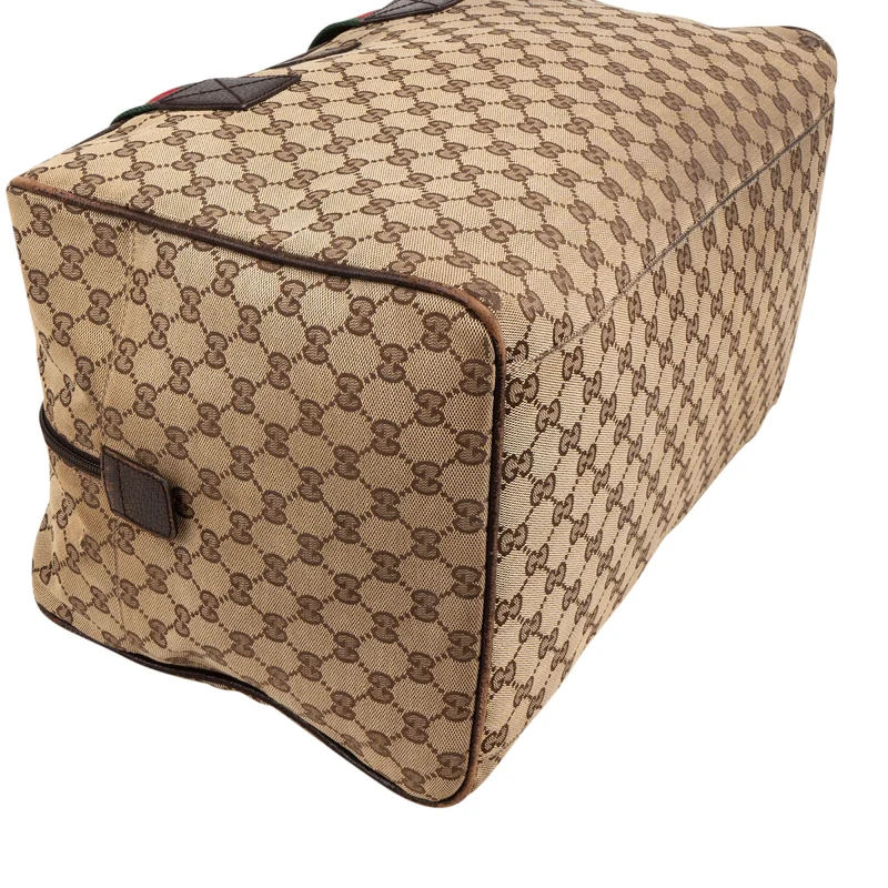 Gucci Monogram GG Canvas Web Boston Handbag