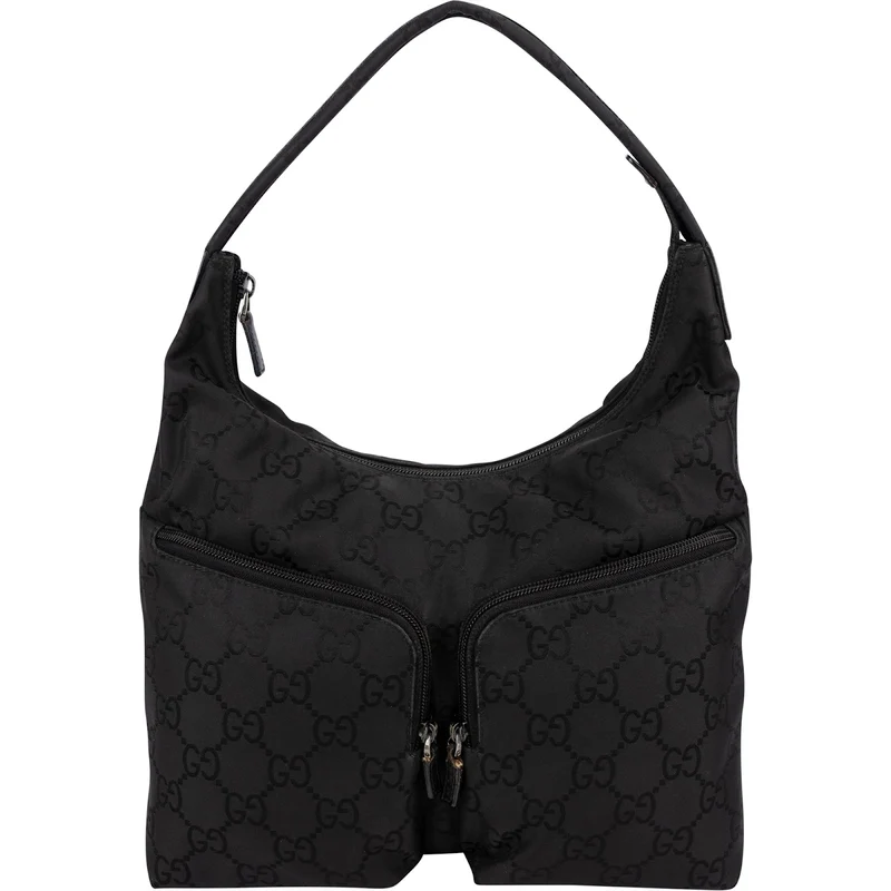 Gucci Monogram GG Canvas Twin Pocket Hobo Shoulder Bag