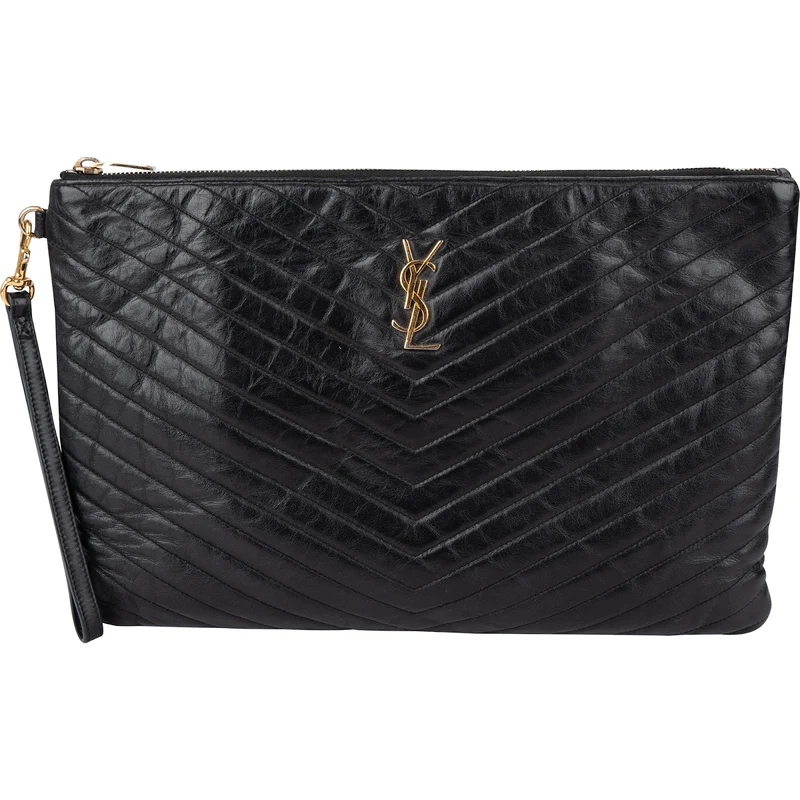 Saint Laurent Quilted Leather Clutch