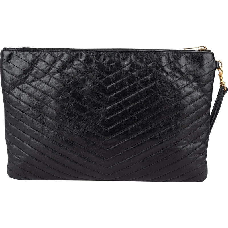 Saint Laurent Quilted Leather Clutch