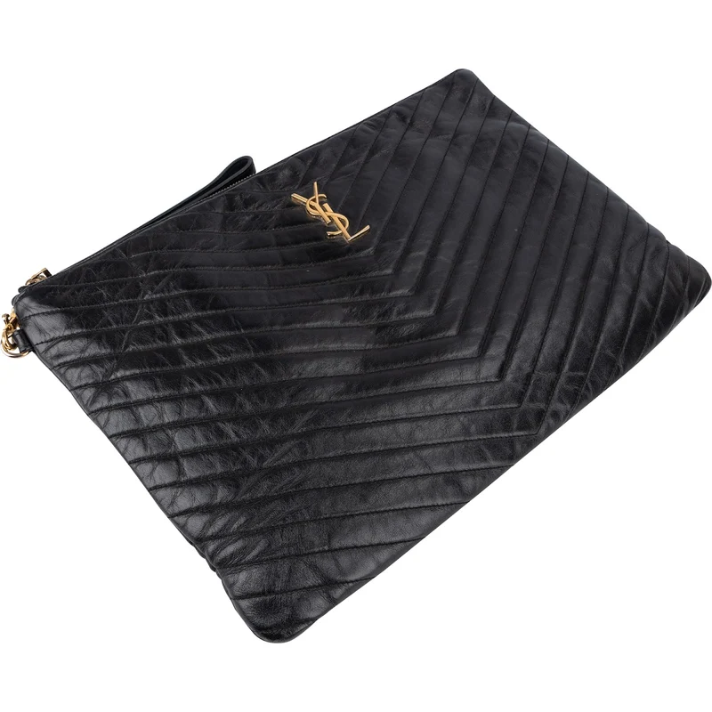 Saint Laurent Quilted Leather Clutch