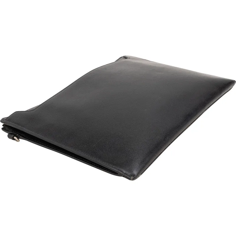 Yves Saint Laurent Grained Leather Zipped Clutch