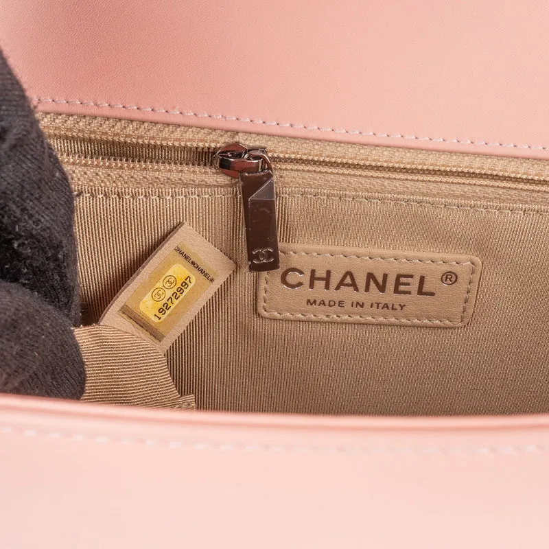 Chanel Quilted Patent Leather Boy Single Flap Crossbody Bag