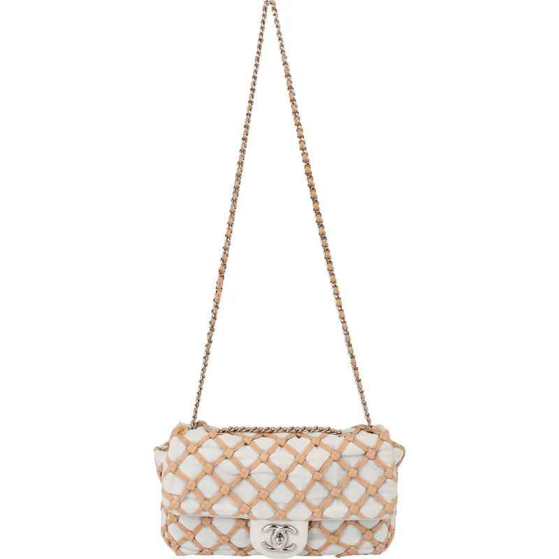 Chanel Denim Canebiers Single Flap Crossbody Bag