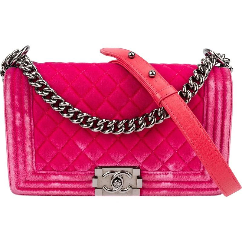 ChanelQuilted Velvet Medium Boy Single Crossbody Bag