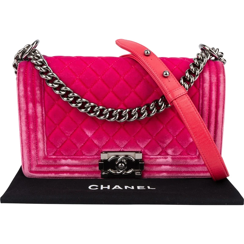 ChanelQuilted Velvet Medium Boy Single Crossbody Bag