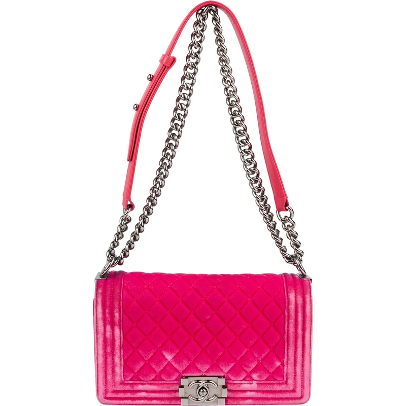 ChanelQuilted Velvet Medium Boy Single Crossbody Bag