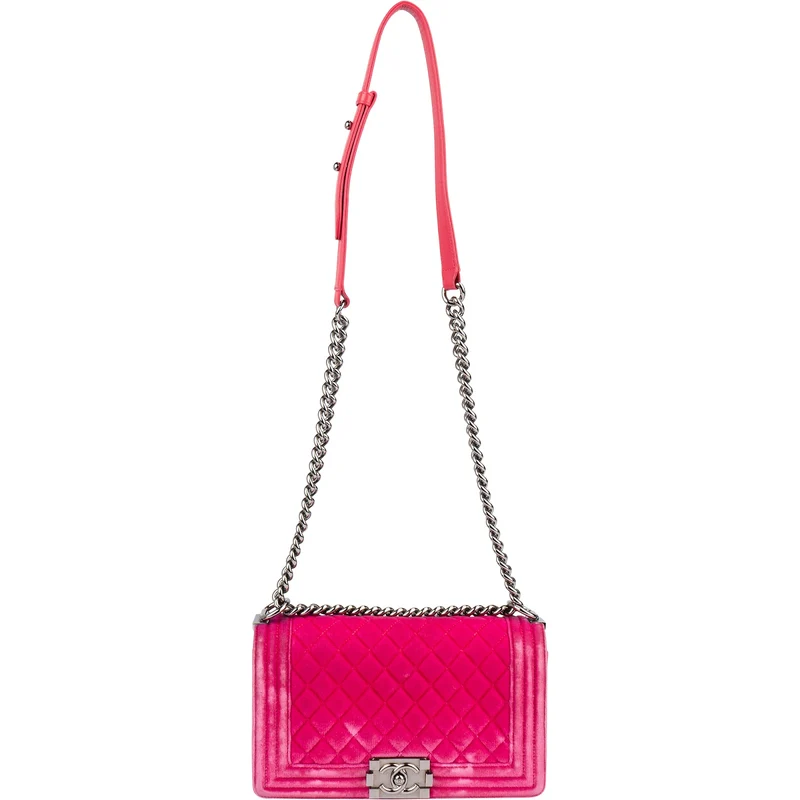ChanelQuilted Velvet Medium Boy Single Crossbody Bag