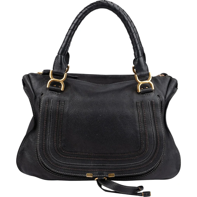Chloé Black Leather Marcie Medium Satchel Handbag