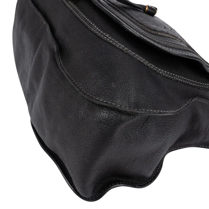 Chloé Black Leather Marcie Medium Satchel Handbag