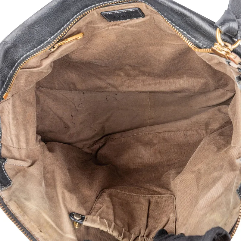 Chloé Black Leather Marcie Medium Satchel Handbag