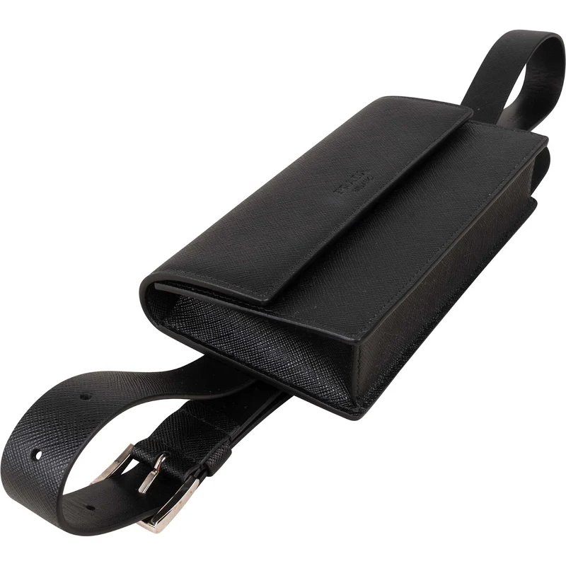 Prada Black Saffiano Leather Belt Crossbody Bag