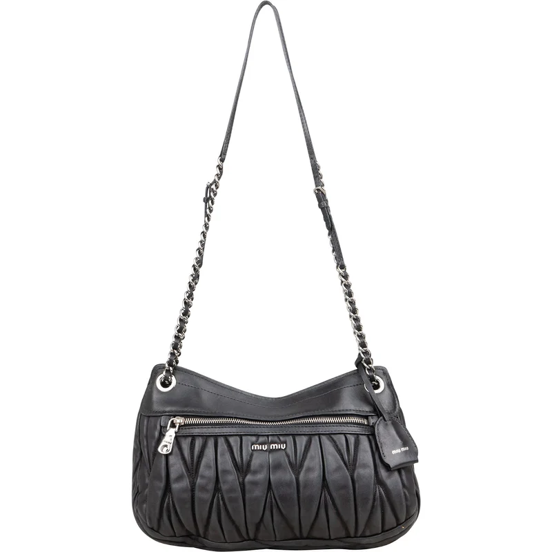 Miu Miu Matelassé Leather Hobo Crossbody Bag