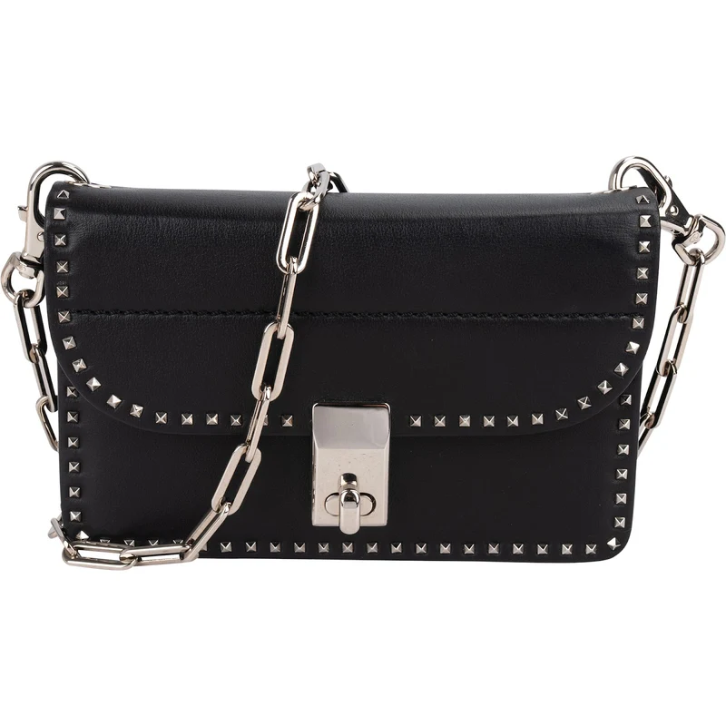 Valentino Garavani Rockstud Multi Pocket Double Flap Turnlock Crossbody Bag