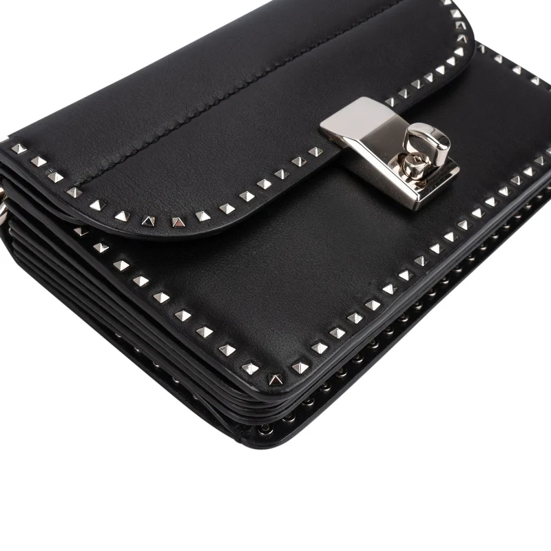 Valentino Garavani Rockstud Multi Pocket Double Flap Turnlock Crossbody Bag