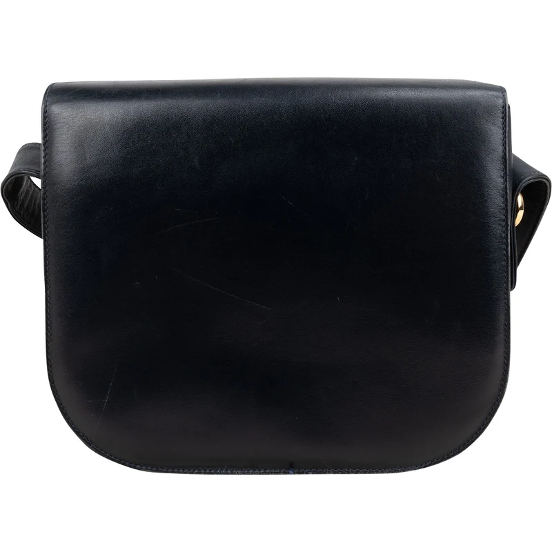 Celine Navy Boxcalf Leather Horse Carriage Triomphe Shoulder Bag