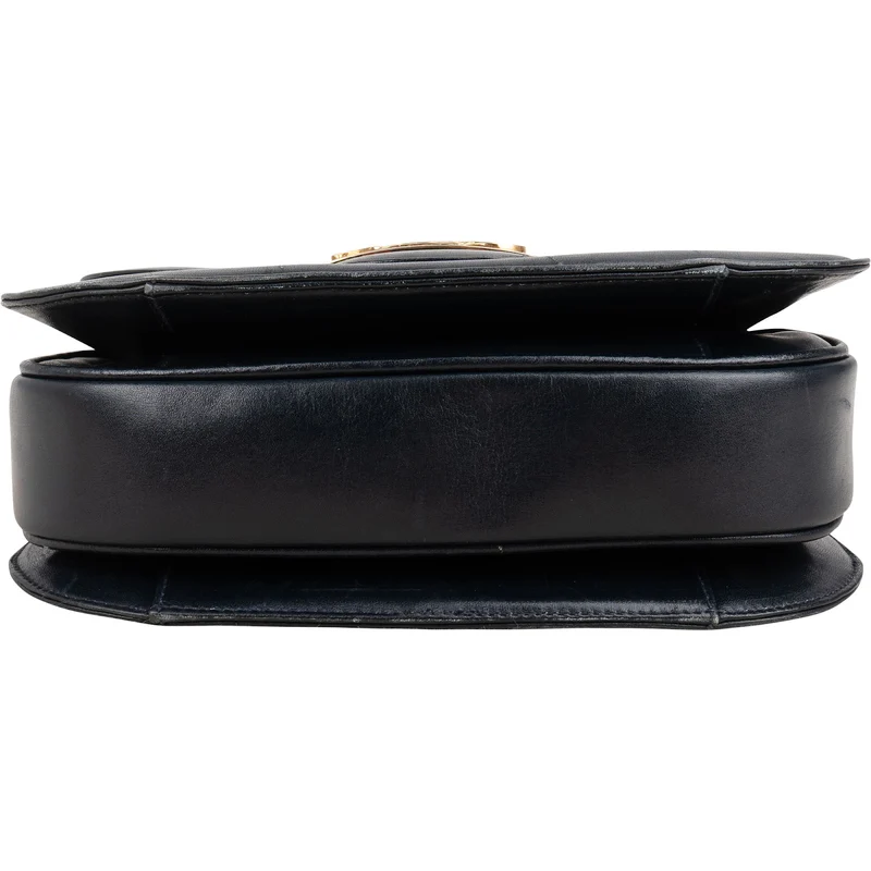 Celine Navy Boxcalf Leather Horse Carriage Triomphe Shoulder Bag