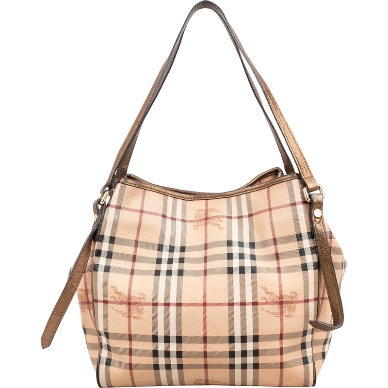 Burberry Haymarket Check Tote Shoulder Bag
