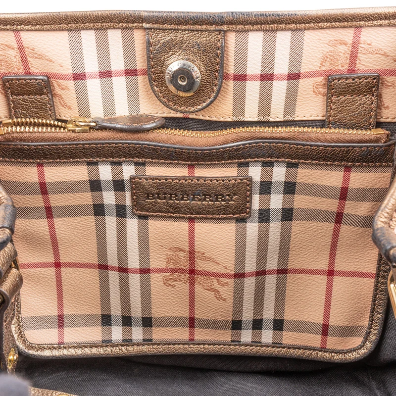 Burberry Haymarket Check Tote Shoulder Bag