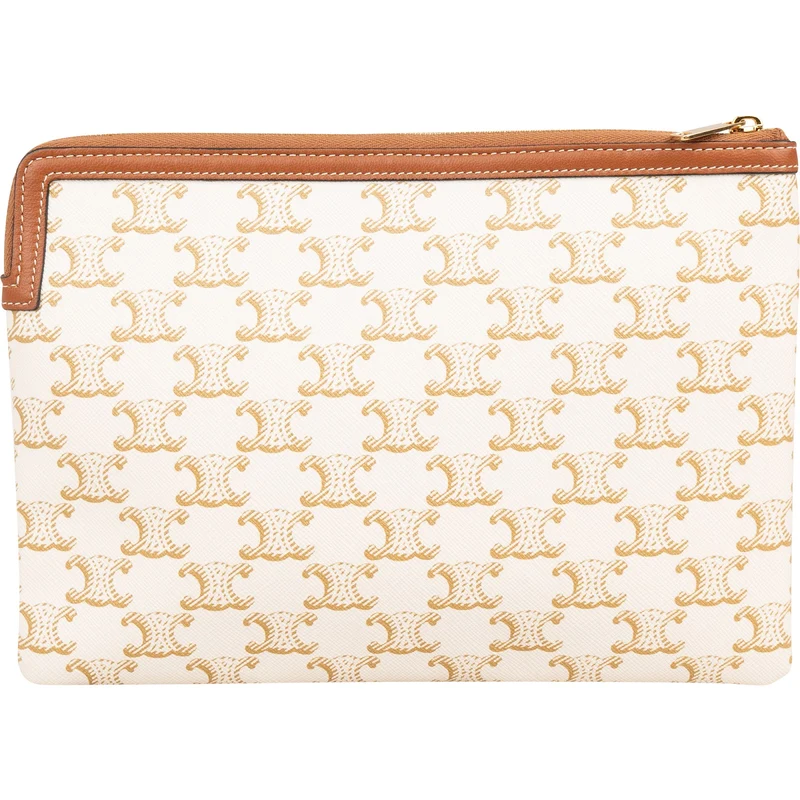 Celine Triomphe Monogram Canvas Clutch