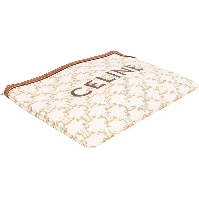 Celine Triomphe Monogram Canvas Clutch