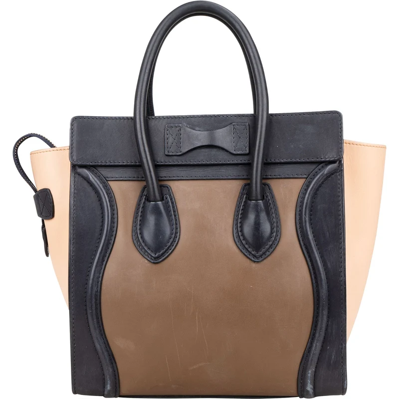 Céline Tricolor Leather Luggage Handbag