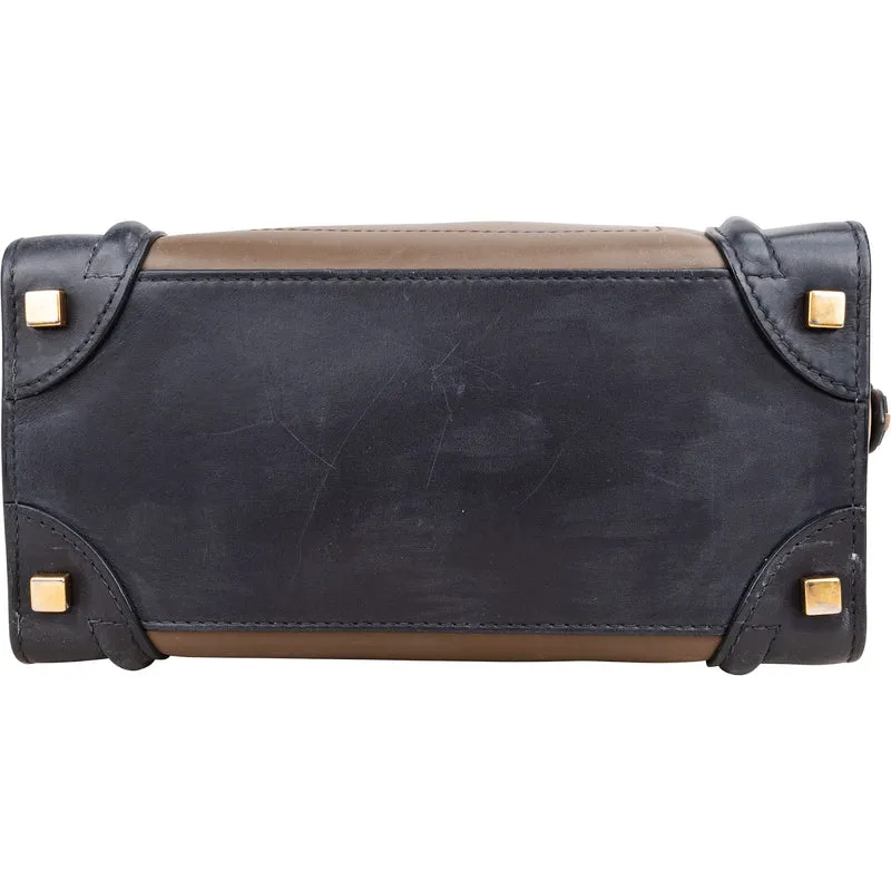 Céline Tricolor Leather Luggage Handbag