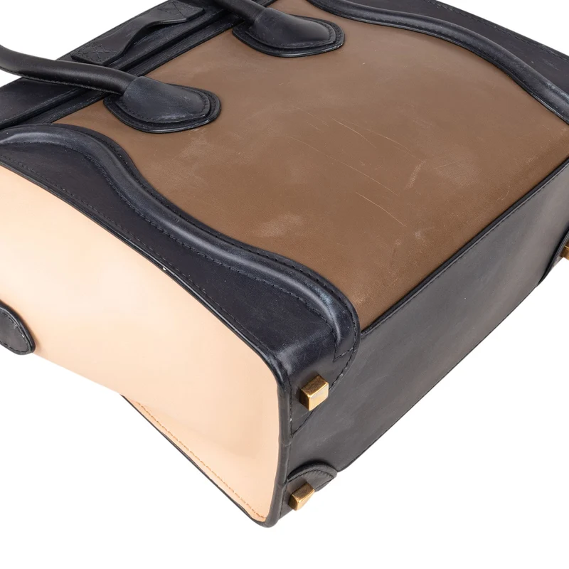 Céline Tricolor Leather Luggage Handbag