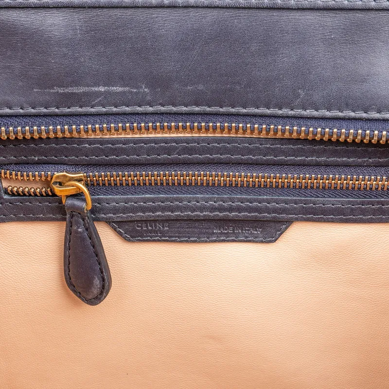 Céline Tricolor Leather Luggage Handbag