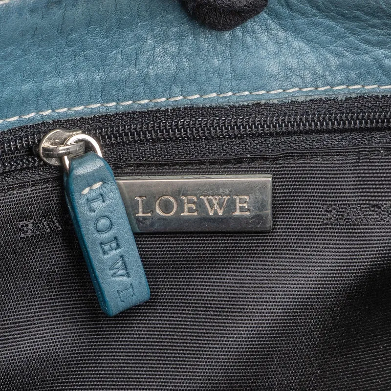 Loewe Leather and Canvas Anagram Studded Pochette Shoulder Bag