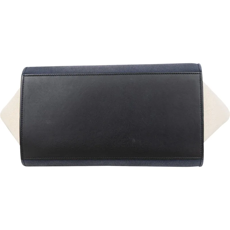 Céline Tricolor Leather and Canvas Trapeze Handbag
