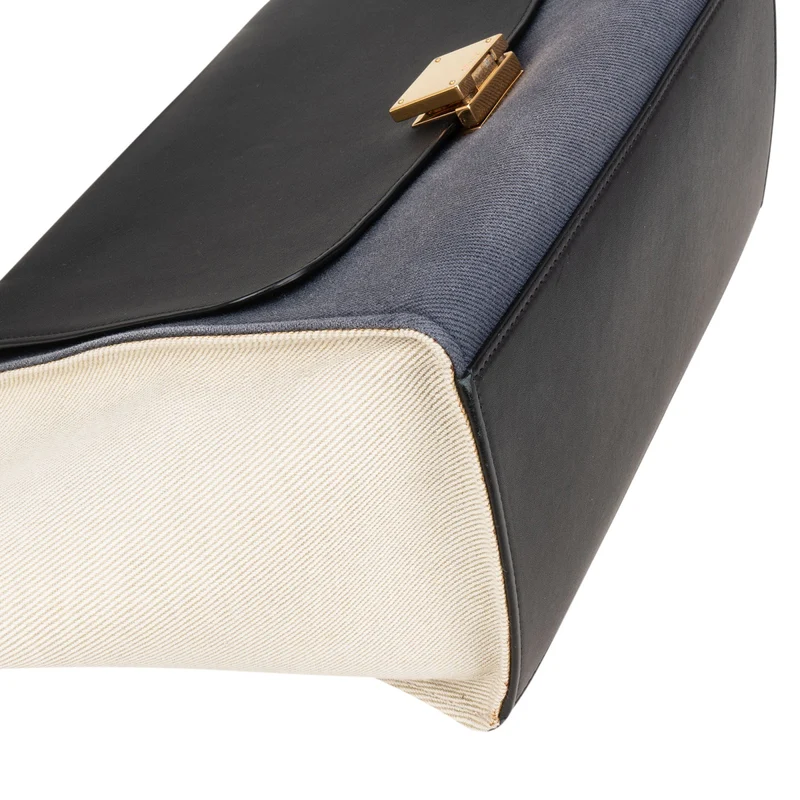 Céline Tricolor Leather and Canvas Trapeze Handbag
