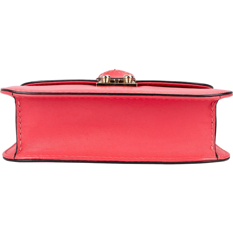 Valentino Garavani Pink Leather Rockstud Glam Lock Crossbody Bag