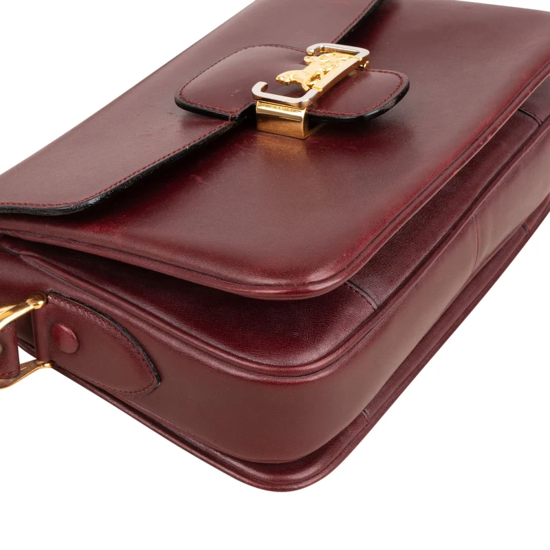 Celine Boxcalf Leather Horse Carriage Triomphe Shoulder Bag