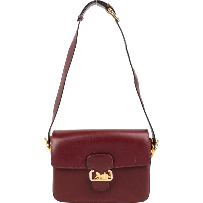 Celine Boxcalf Leather Horse Carriage Triomphe Shoulder Bag
