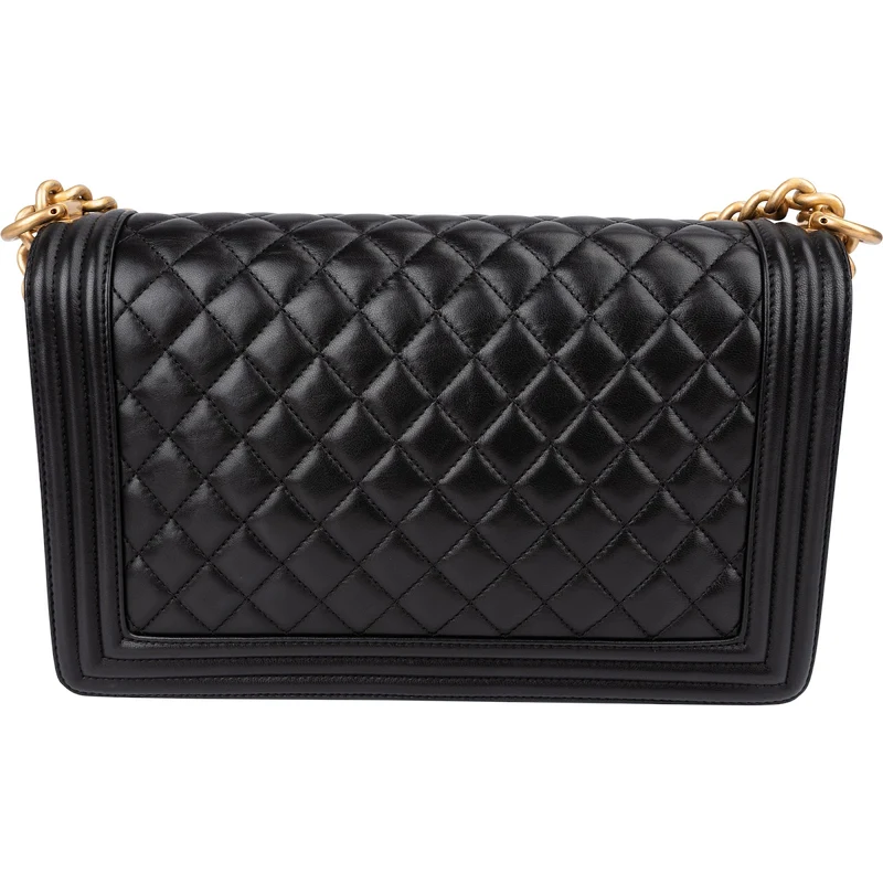 Chanel Quilted Lambskin Single Flap Boy Crossbody Bag