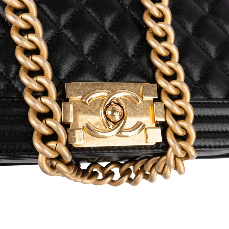 Chanel Quilted Lambskin Single Flap Boy Crossbody Bag