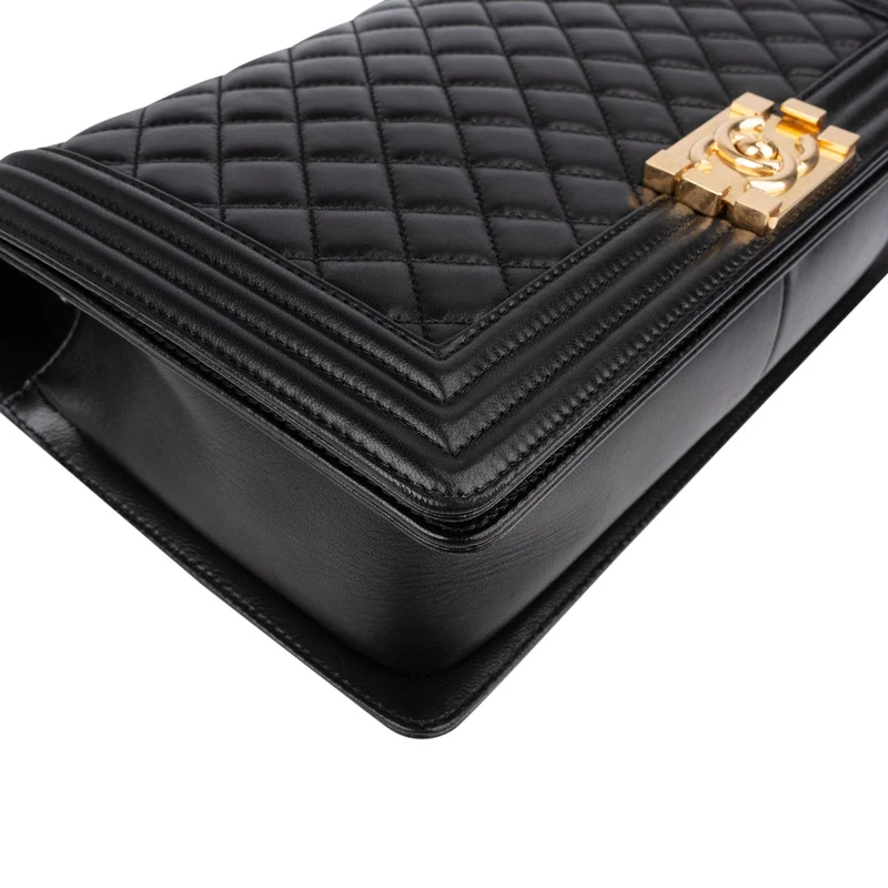 Chanel Quilted Lambskin Single Flap Boy Crossbody Bag
