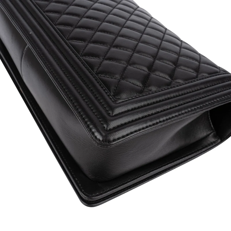 Chanel Quilted Lambskin Single Flap Boy Crossbody Bag