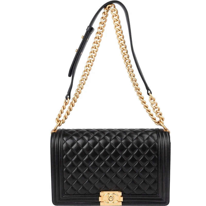 Chanel Quilted Lambskin Single Flap Boy Crossbody Bag