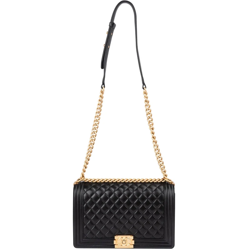 Chanel Quilted Lambskin Single Flap Boy Crossbody Bag