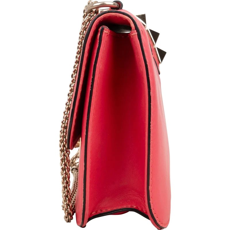 Valentino Garavani Leather Rockstud Glam Lock Flap Crossbody Bag