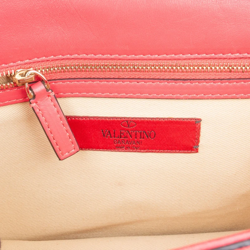 Valentino Garavani Leather Rockstud Glam Lock Flap Crossbody Bag