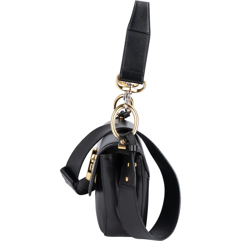 Chloé Black Leather C Shoulder Crossbody Bag