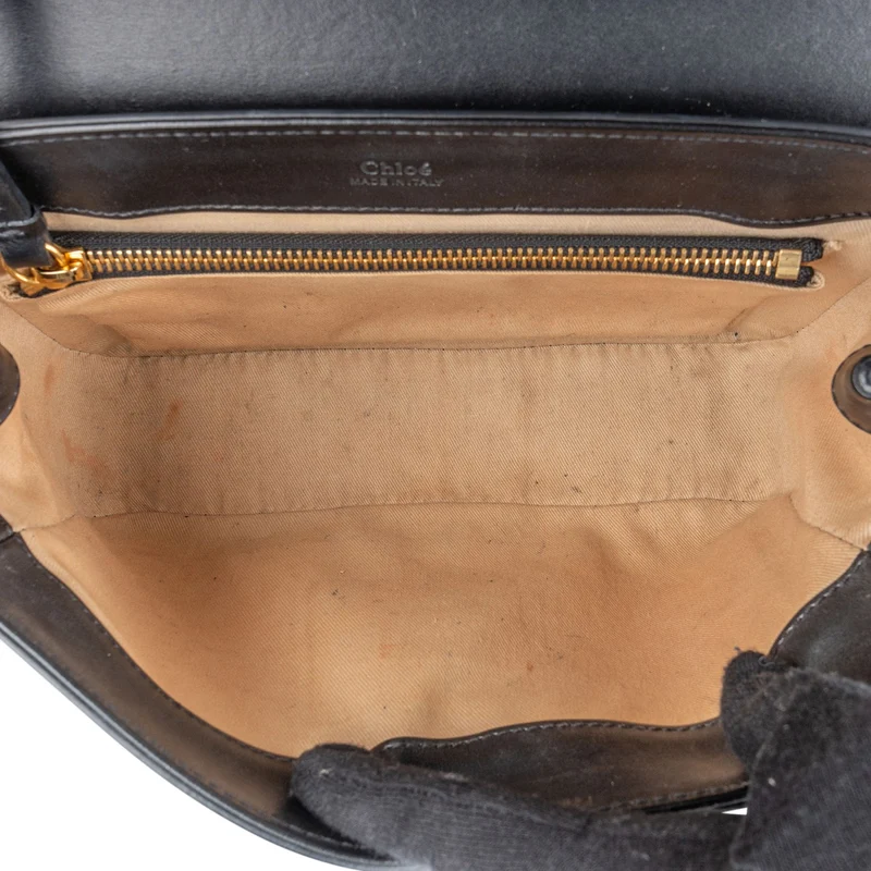 Chloé Black Leather C Shoulder Crossbody Bag